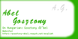 abel gosztony business card